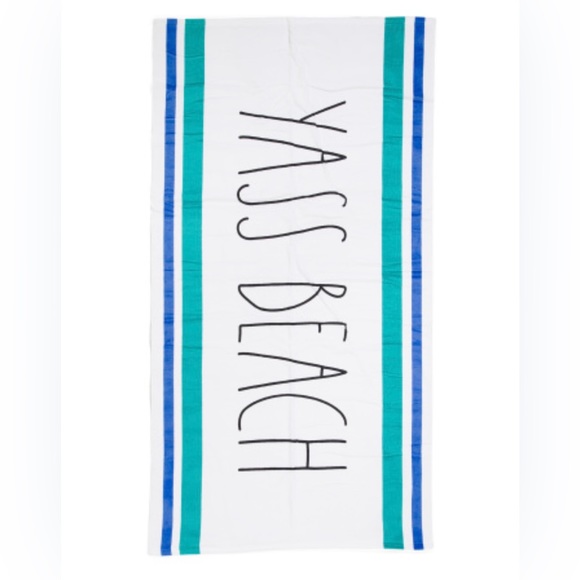 Rae Dunn Yass Beach Towel 36in x 68in - Picture 1 of 4